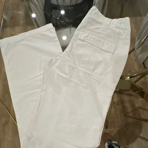 Free People White Wide-Leg Cargo Pants - Picture 15 of 15